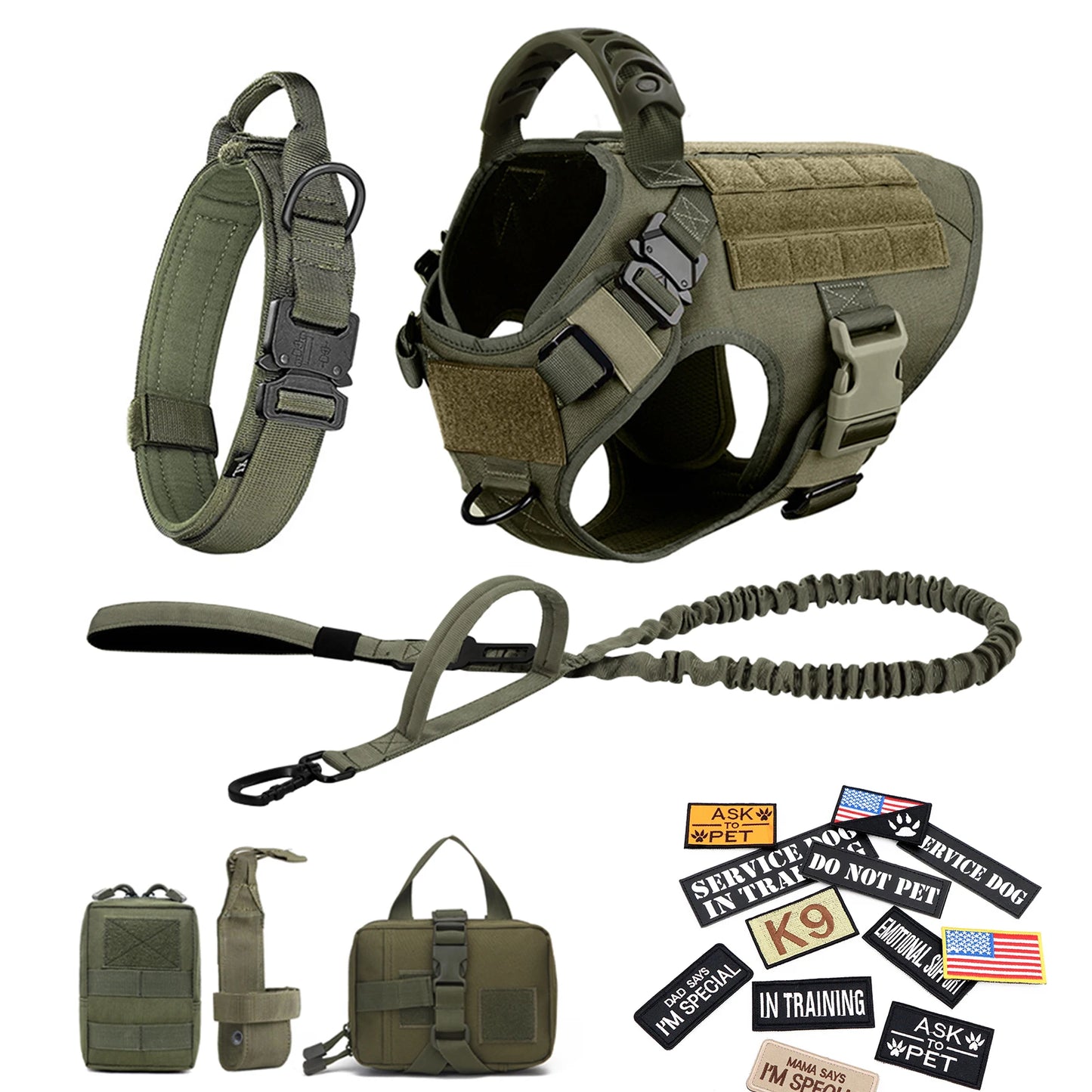 PETRAVEL Military Dog Harness Vest Training Set For Malinois