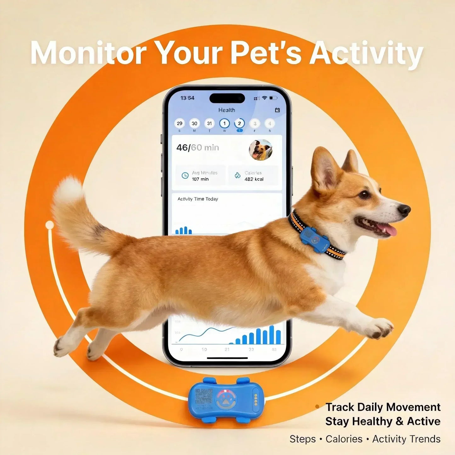 WANWAYTECH GPS Pet Tracker 4G Built-In SIM for Dogs Cats