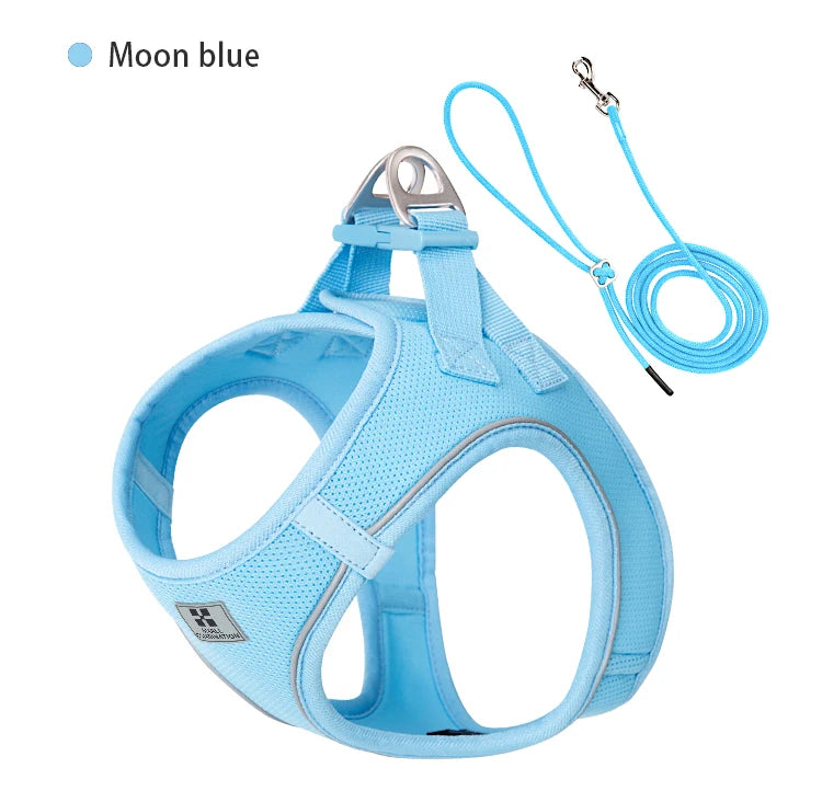 Small Combination Reflective Dog Harness Leash Set For Small And Medium Dogs