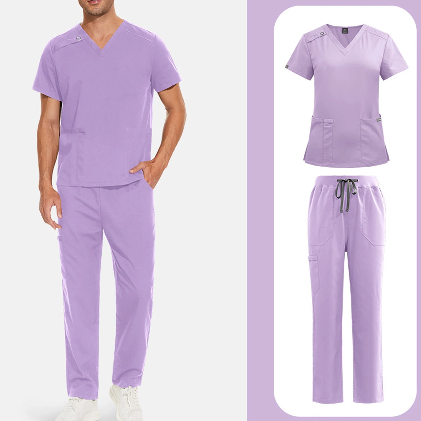 Medical Uniform Scrubs Set Unisex Dentist Veterinary