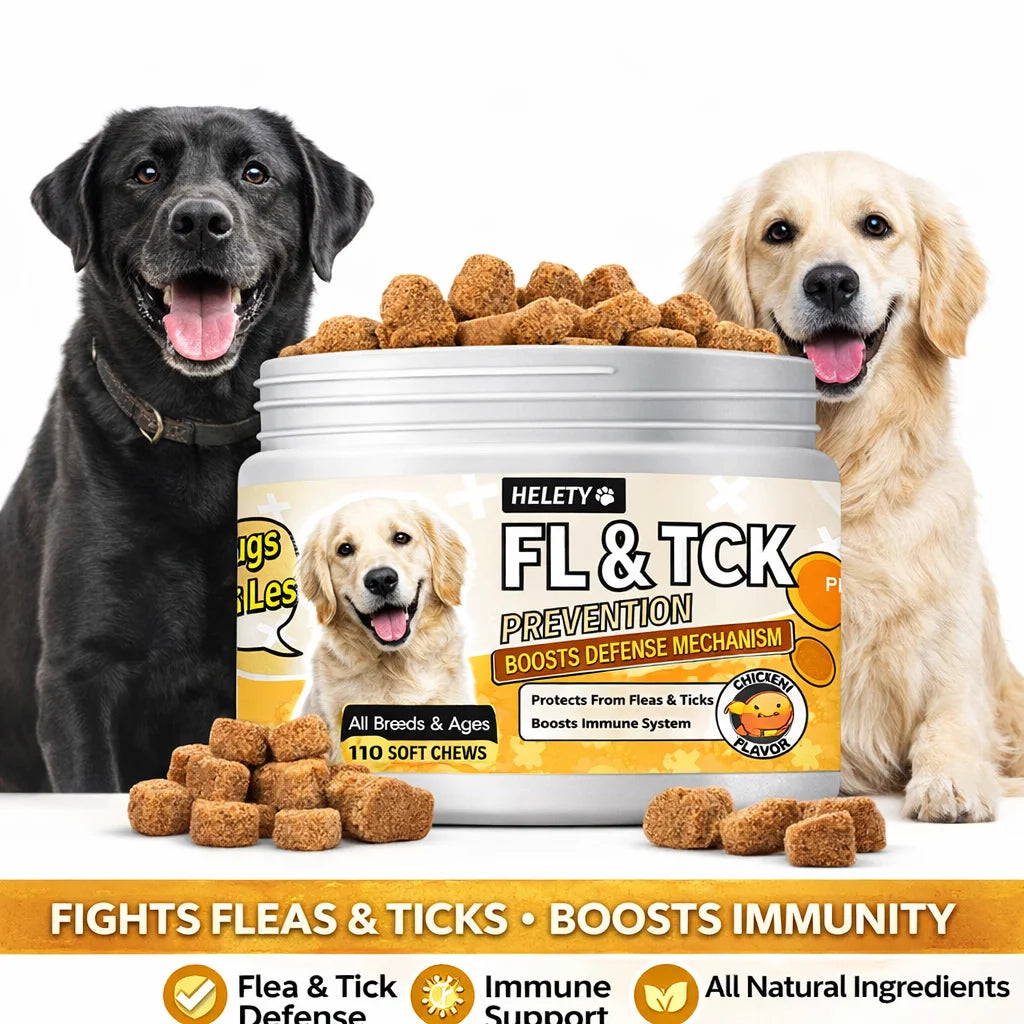 Natural Dog Flea and Tick Chewables for Itch Relief and Skin Repair