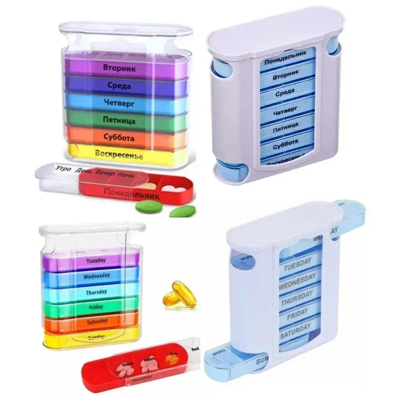 Portable 28 Grids Weekly Pill Box Storage Case Travel Medicine