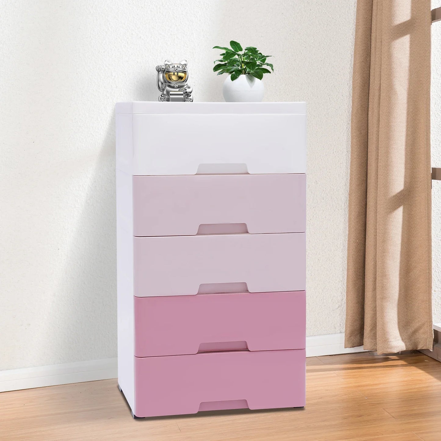 Kids Room Storage Cabinet With 5 Drawers For Toy Organization