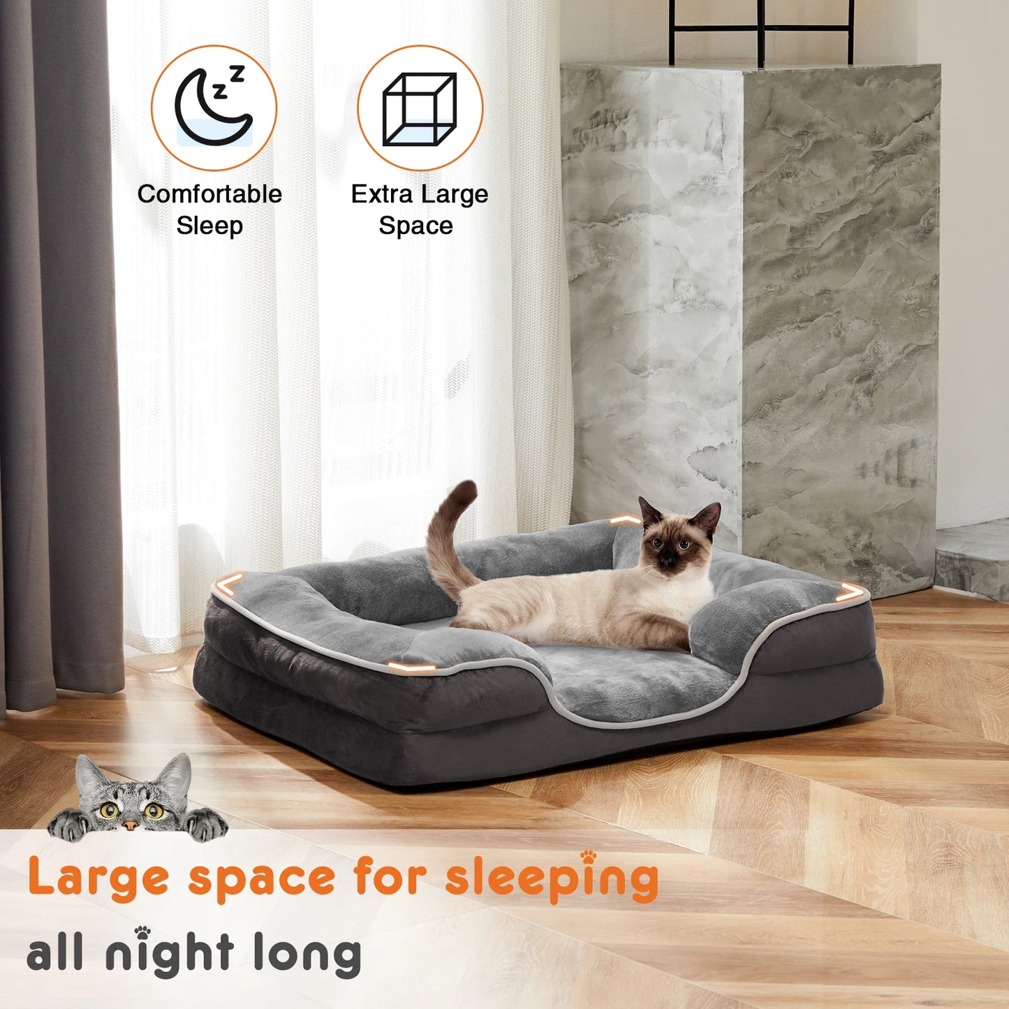 JHK Orthopedic Memory Foam Dog Bed For Small Dogs Cats