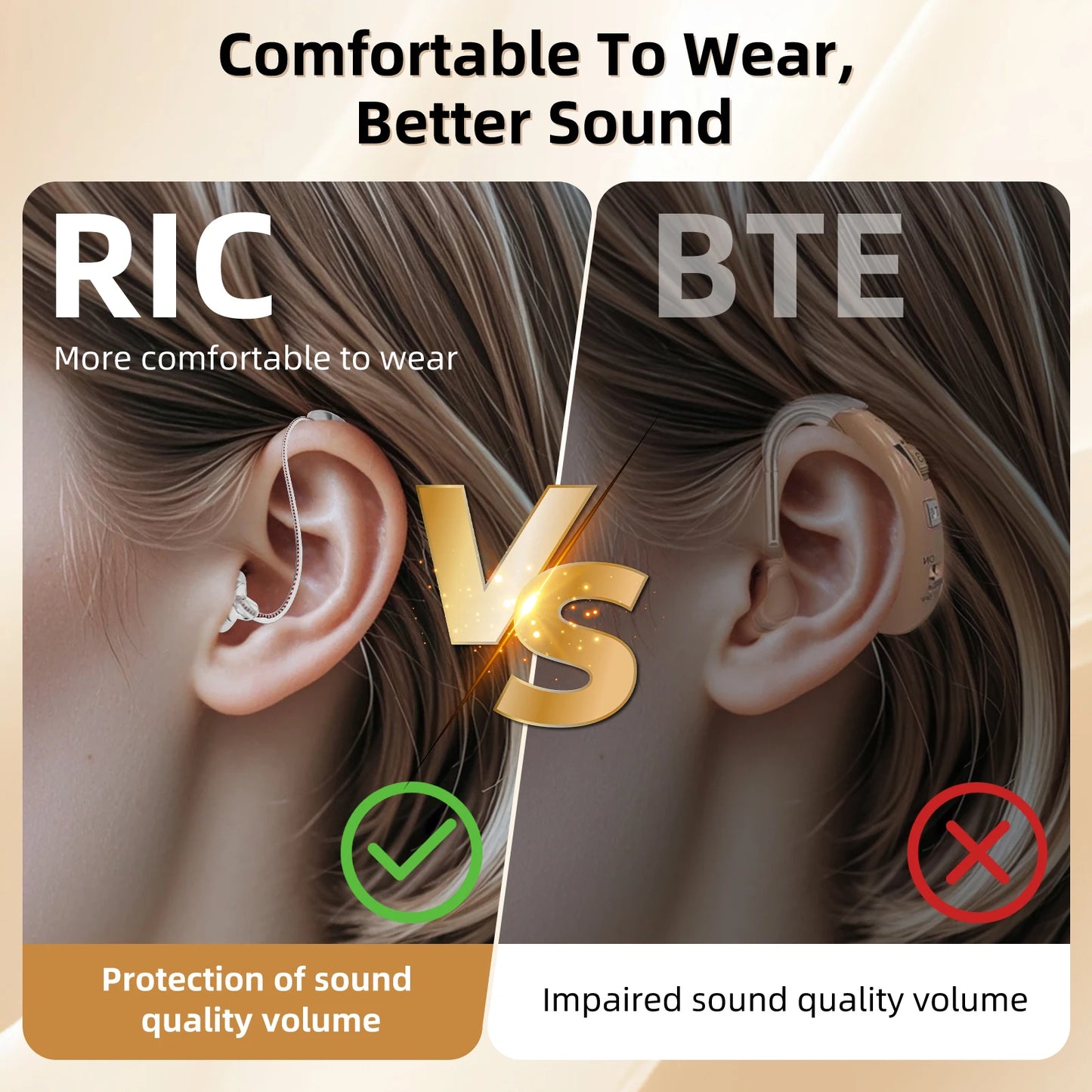 KF Concept Rechargeable Behind The Ear Hearing Aid For Adults