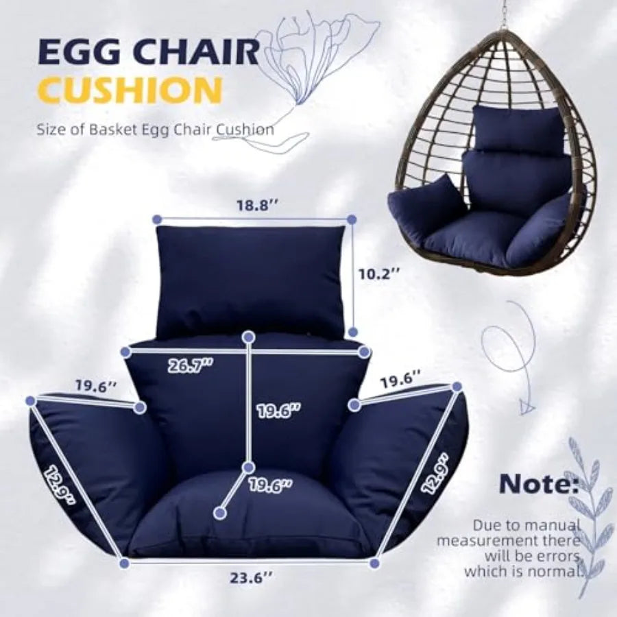 Egg Chair Cushion for Hanging Chair Indoor Outdoor Patio Garden Seat Pad
