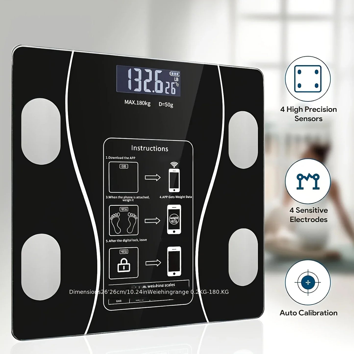 AEHOME Intelligent Digital Body Scale With Backlit LED Display