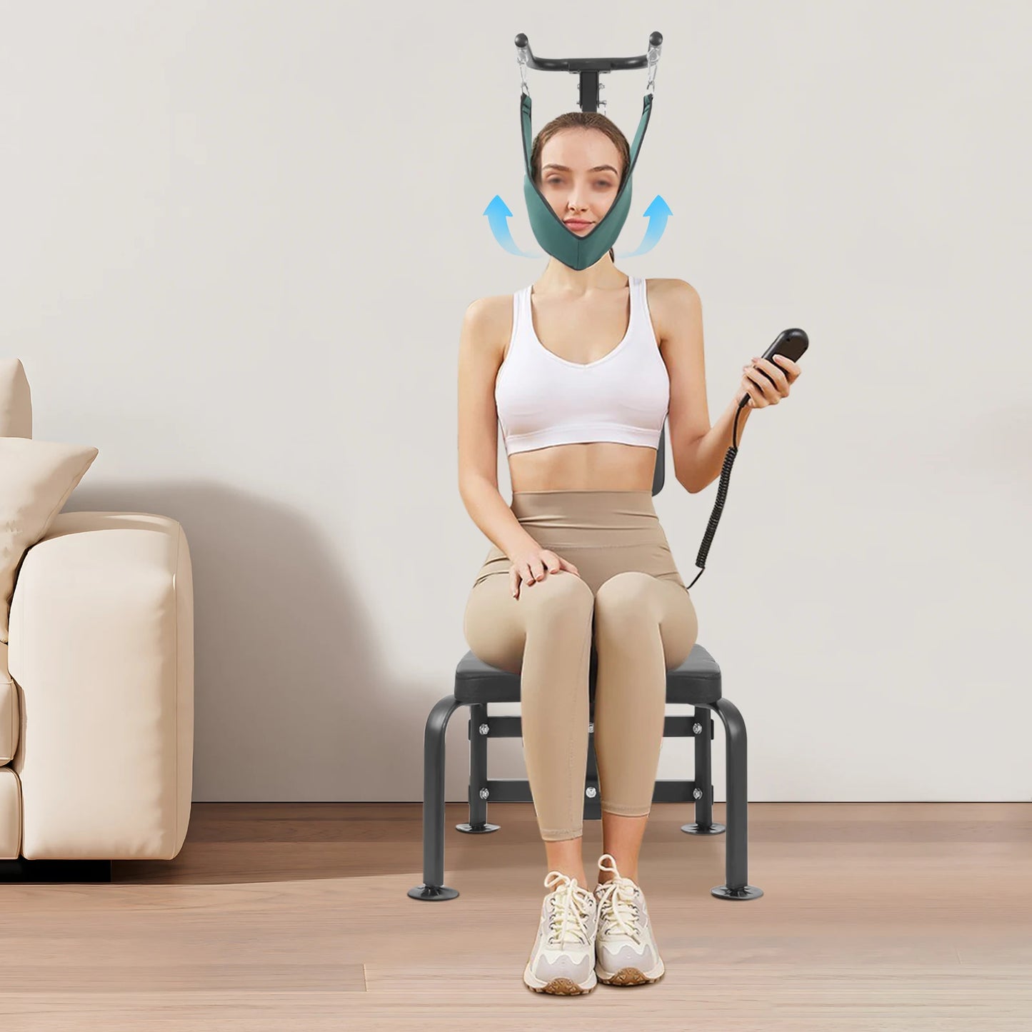 Bymaocar Electric Cervical Traction Device Neck Stretcher With Remote