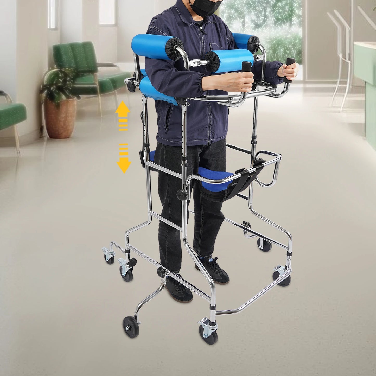 Rollator Walker 8-Wheel Adjustable Mobility Aid With Seat And Brakes