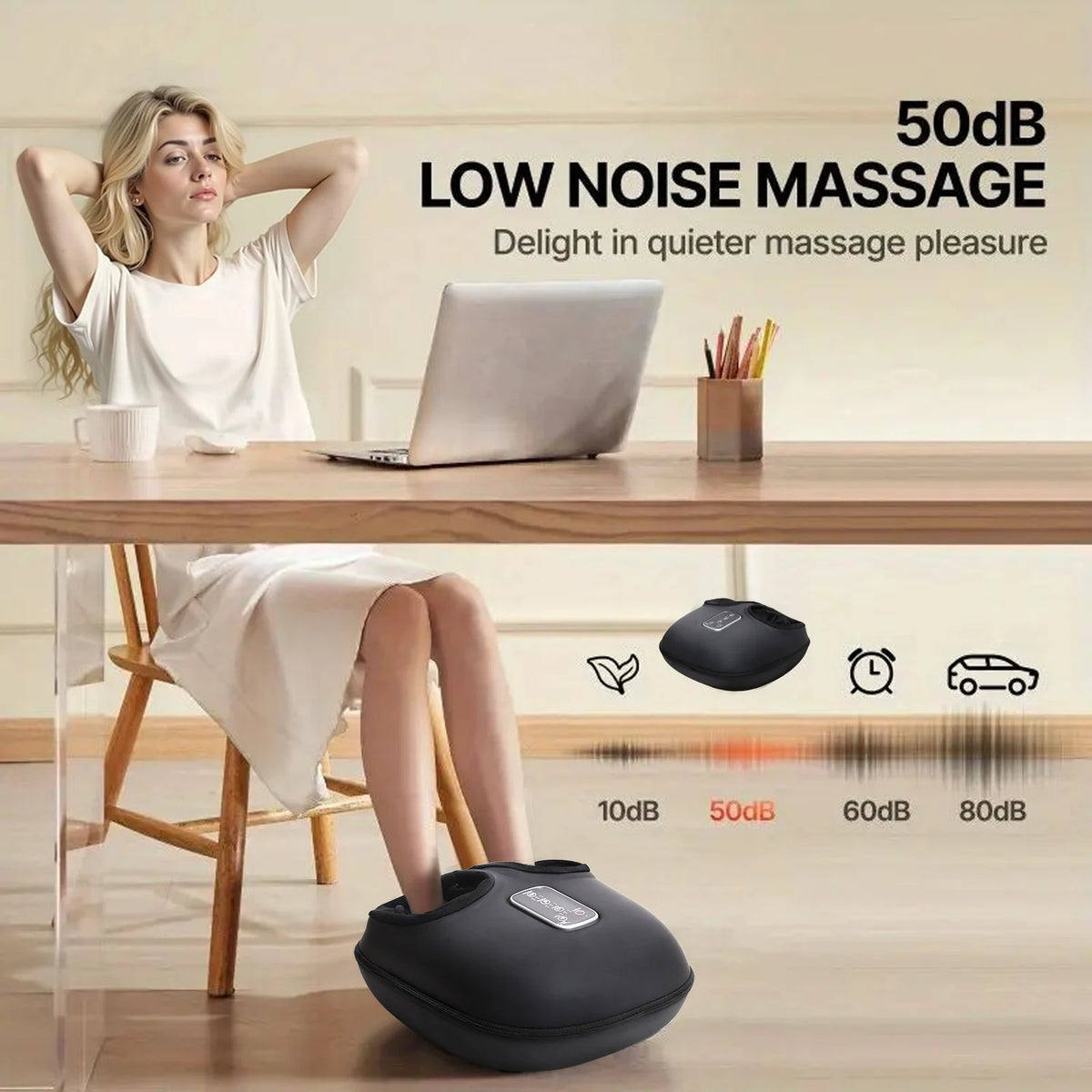 LEERCON Automatic Foot Massager With Kneading Rollers And Airbags