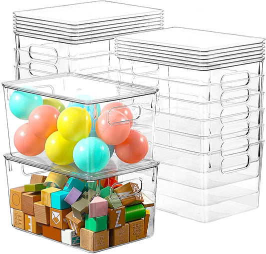 Clear Stackable Storage Bins With Lids For Home Organization