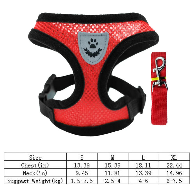 Breathable Dog Harness Chest And Back Set For Outdoor Use