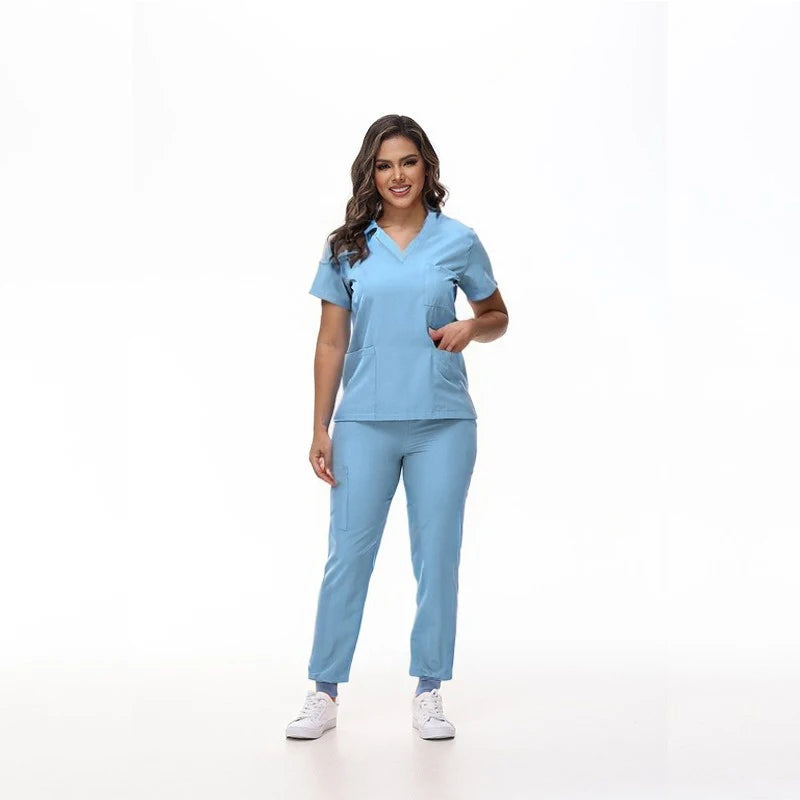 BAISITIMPLE Stretchy Medical Scrubs Uniform for Doctors and Nurses