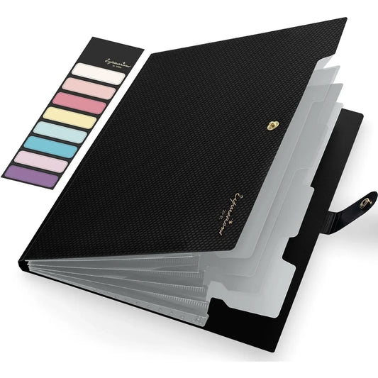 Expandable File Folder With 5 Pockets Portable Organizer
