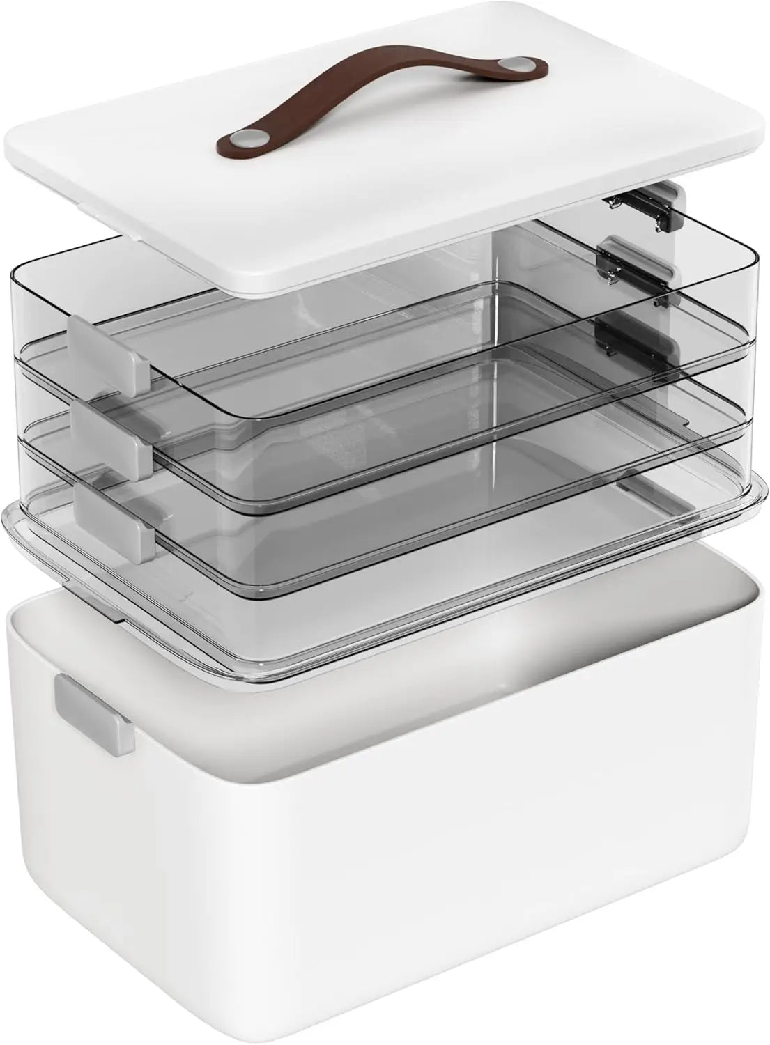 4 Tier Medicine Organizer With Latch Bin And Lid Storage
