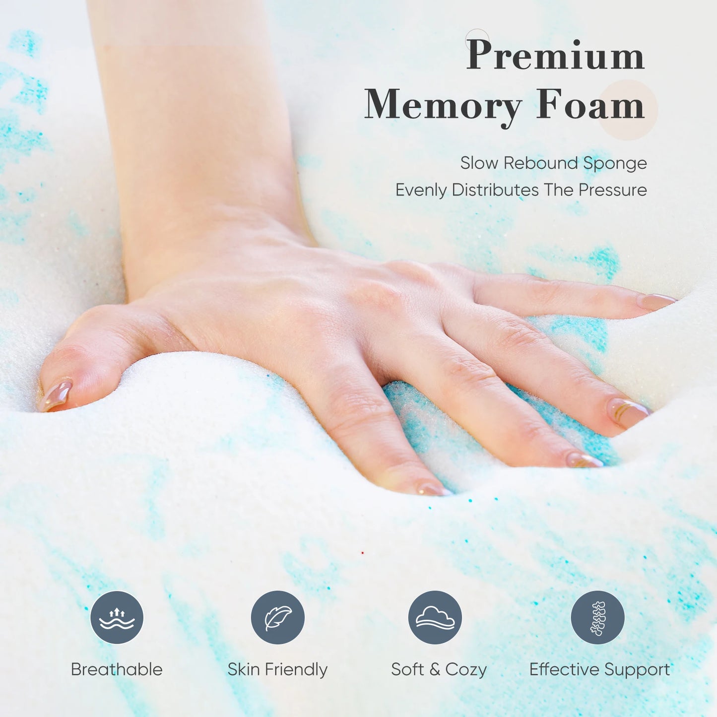 JHK Memory Foam Mattress Topper Gel Cooling Bedding