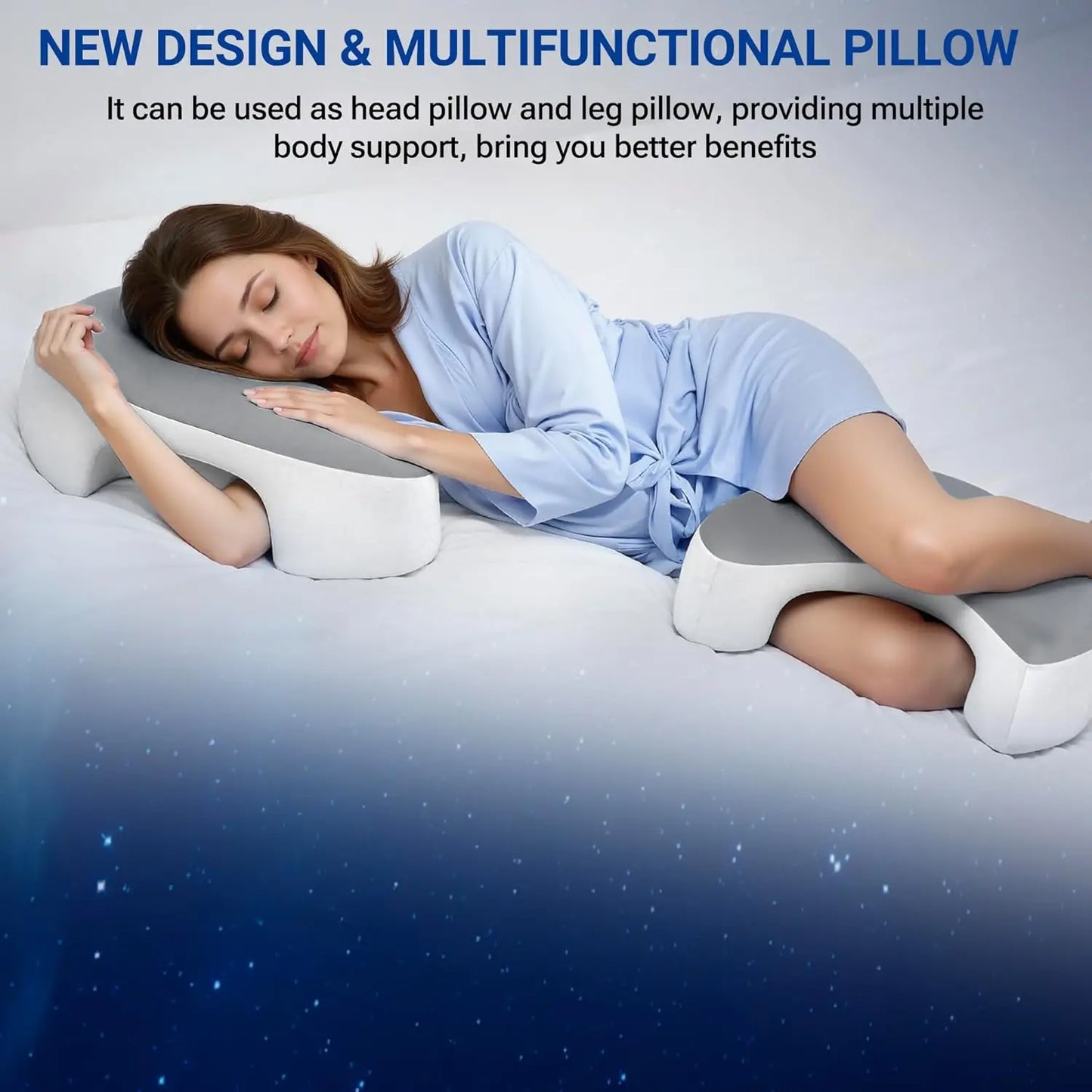Memory Foam Side Sleeper Pillow With Arm Hole For Neck