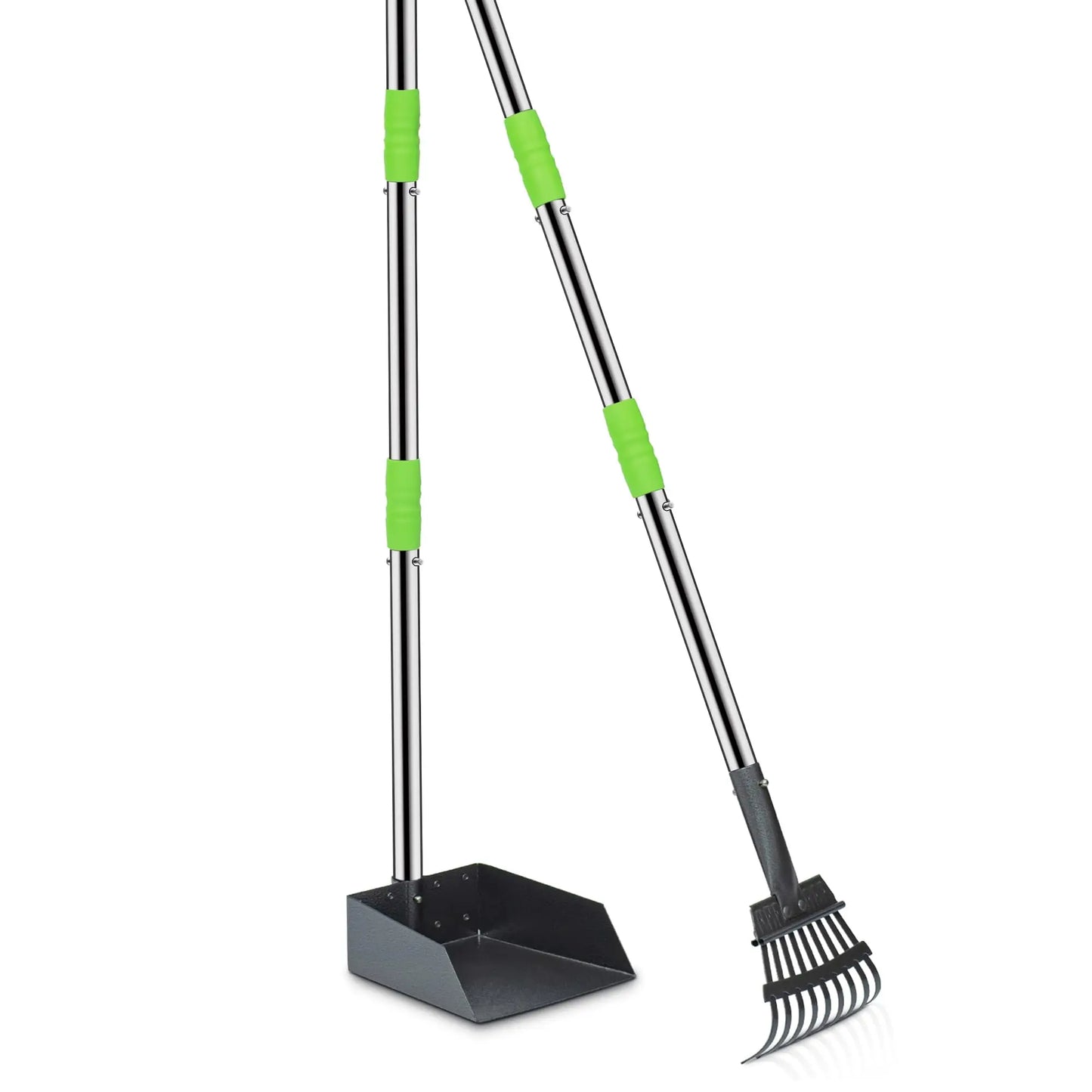 Dog Pooper Scooper Set With Long Adjustable Stainless Handles