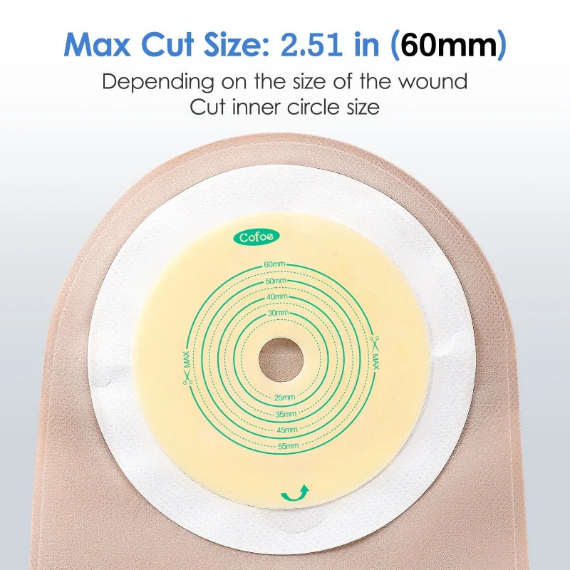 Cofoe Economical Drain Valve Colostomy Bags For Adults Clip Closure