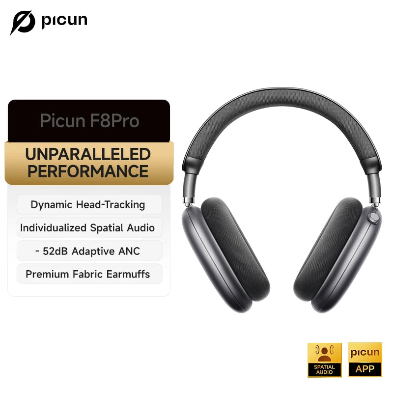 Picun F8 Pro Wireless ANC Headphones With Spatial Audio