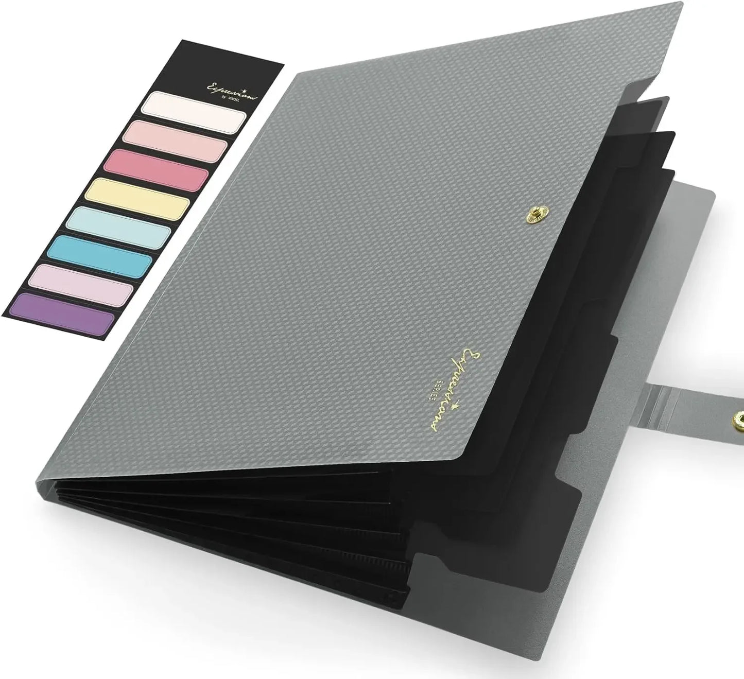 Expandable File Folder With 5 Pockets Portable Organizer