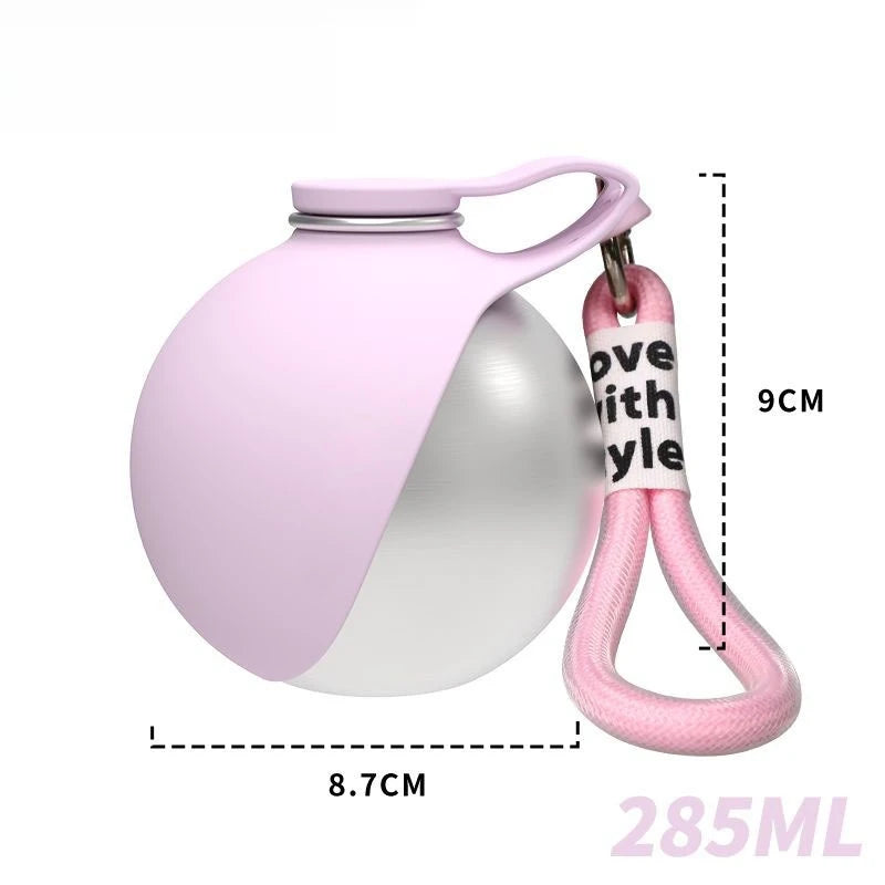 Two In One Portable Dog Drinker Silicone Bowl Stainless Steel