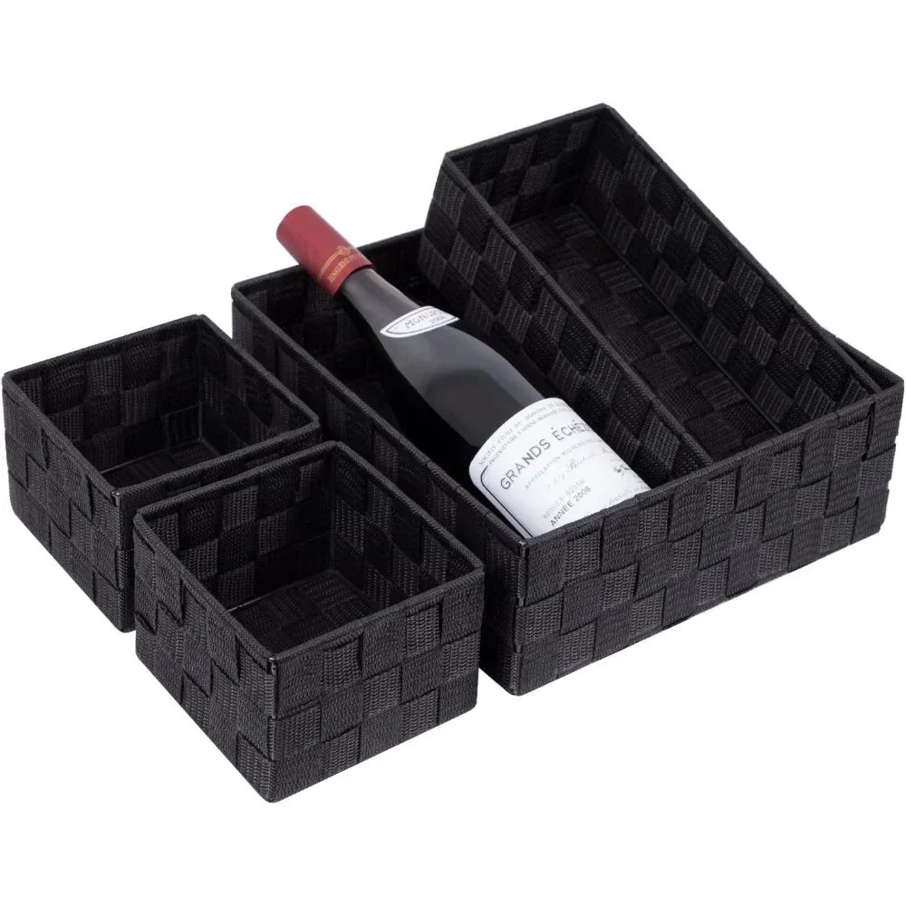 Woven Storage Basket Organizer Cube Box For Closets And Shelves