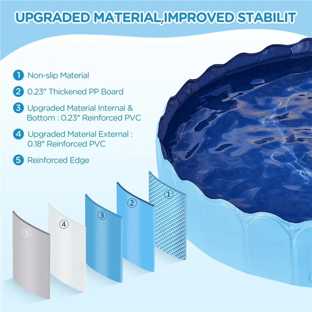 Foldable PVC Pet Pool With Sprinkler For Dogs And Cats