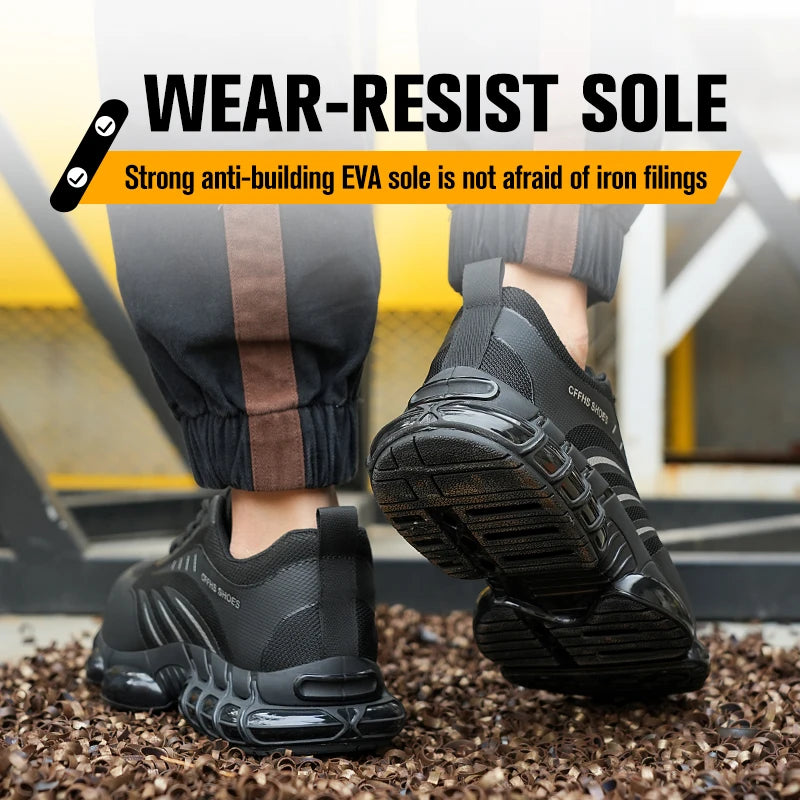 Breathable Lightweight Anti Smash Anti Puncture Safety Shoes For Men