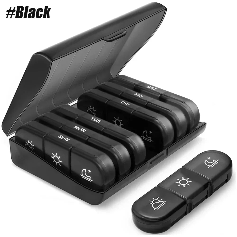 Weekly Pill Organizer 7-Day Box Portable Dispenser