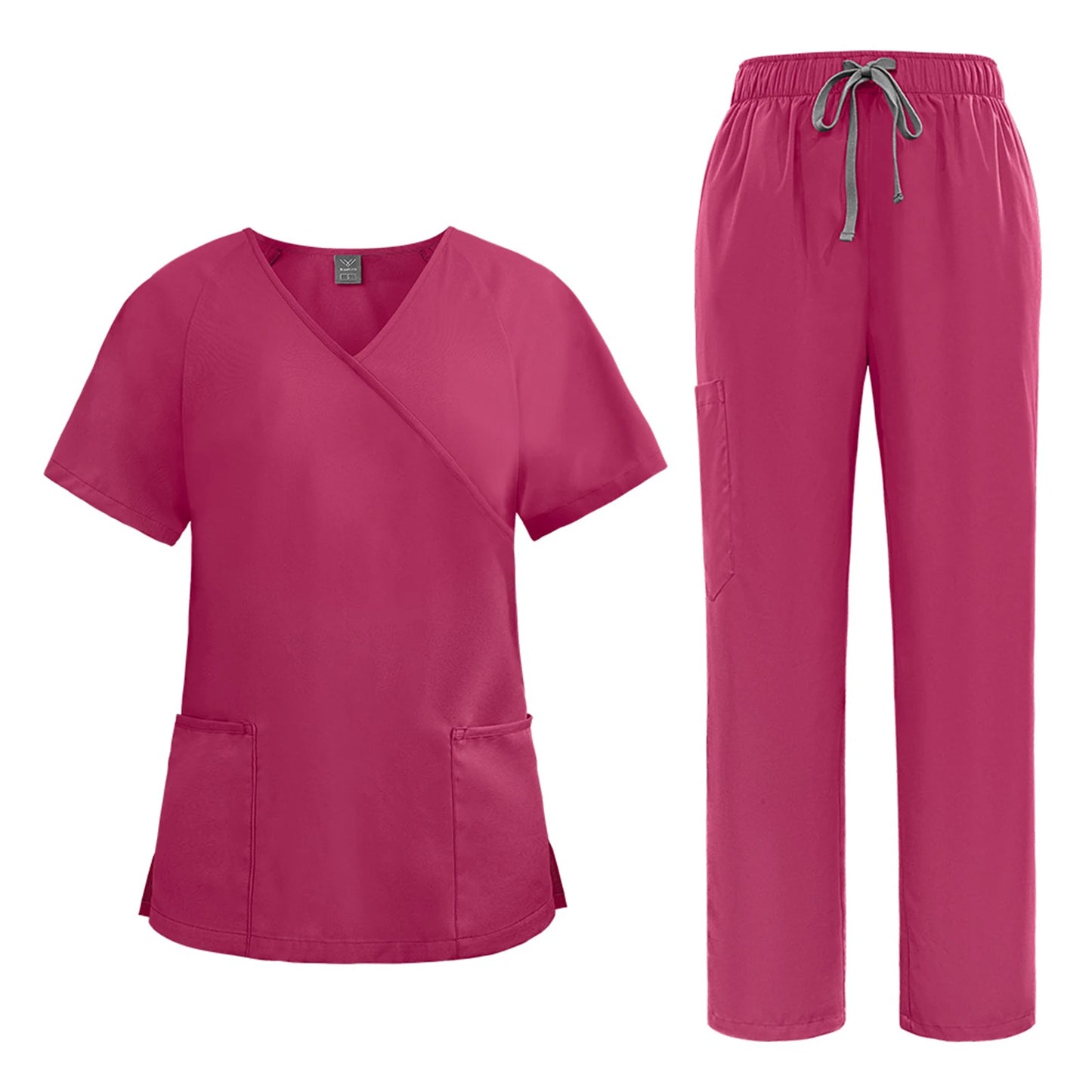 Nurse Scrub Set Medical Uniform With V Neck Pockets