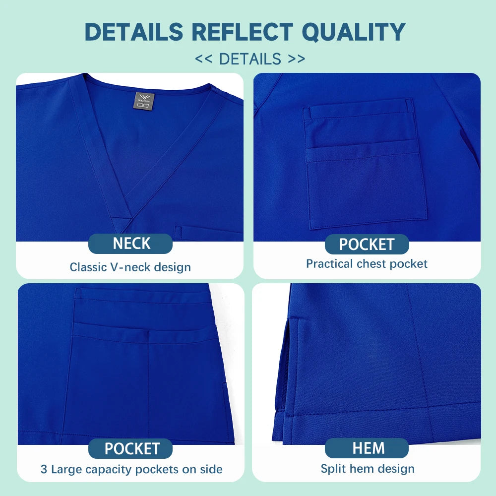 Unisex Medical Scrubs Set For Nurses And Doctors Workwear