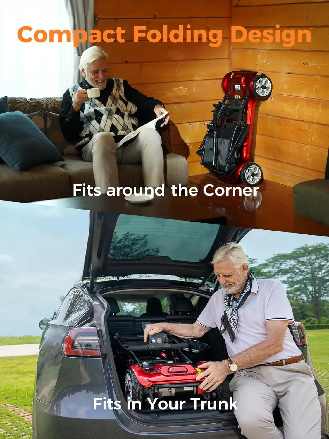 Lightweight Folding Mobility Scooter For Seniors And Adults 24-Mile Range