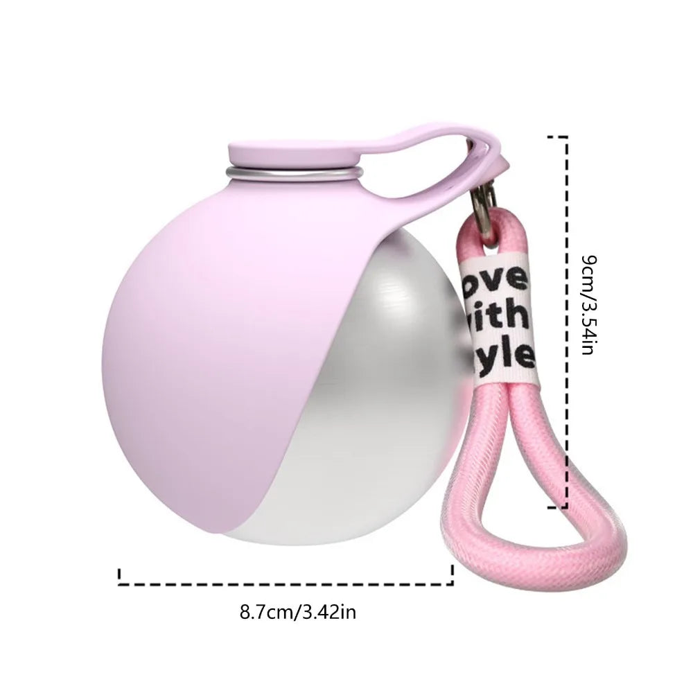 Two In One Portable Dog Drinker Silicone Bowl Stainless Steel