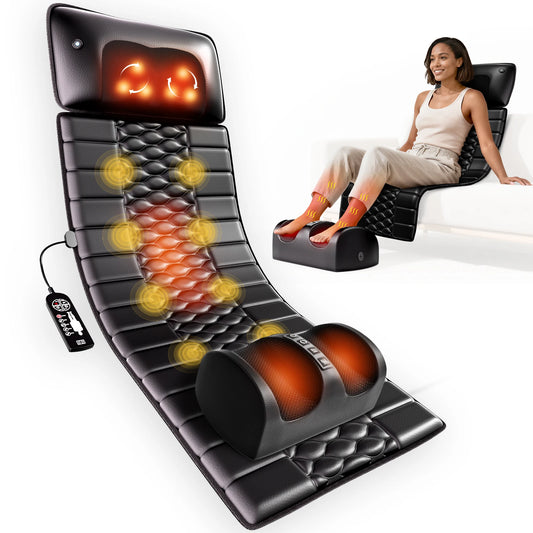 HOMEMASSA Shiatsu Full Body Massage Mat Detachable Pad 10 Motors