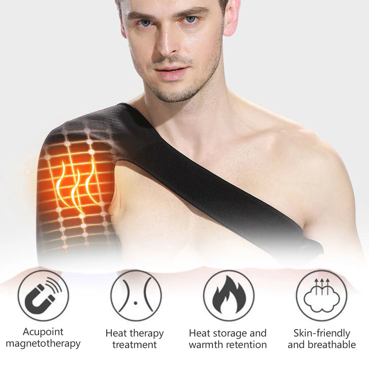 Self Heating Shoulder Strap Adjustable Thermal Pad For Pain Relief