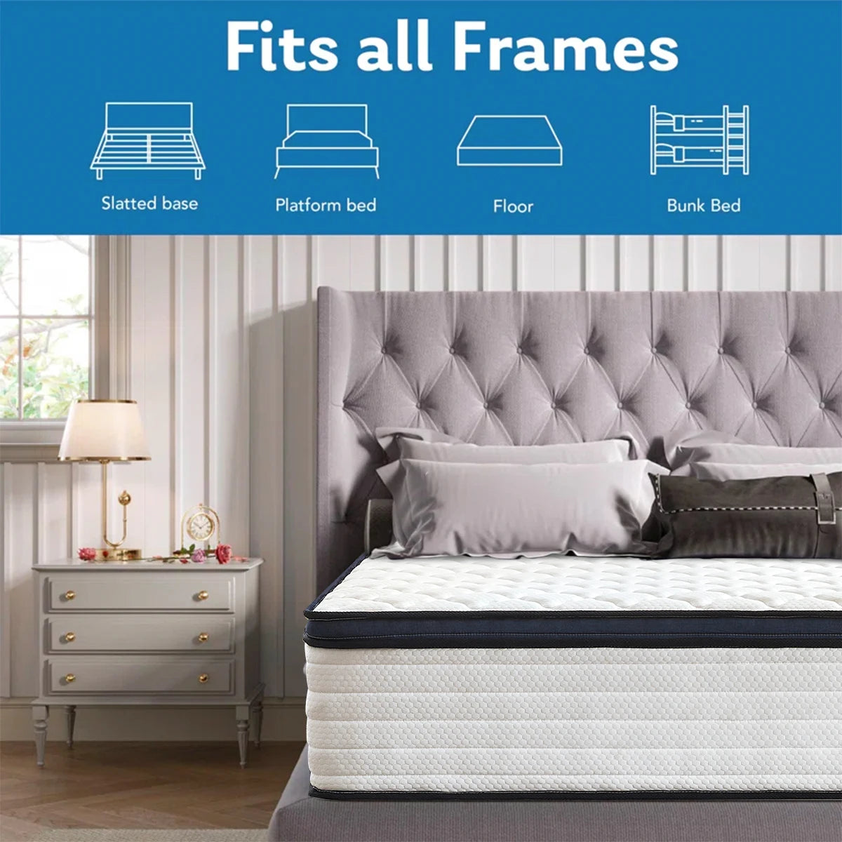 Amztree Gel Memory Foam Hybrid Mattress For Comfort