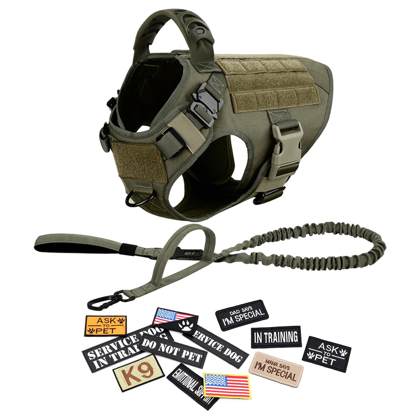 PETRAVEL Military Dog Harness Vest Training Set For Malinois