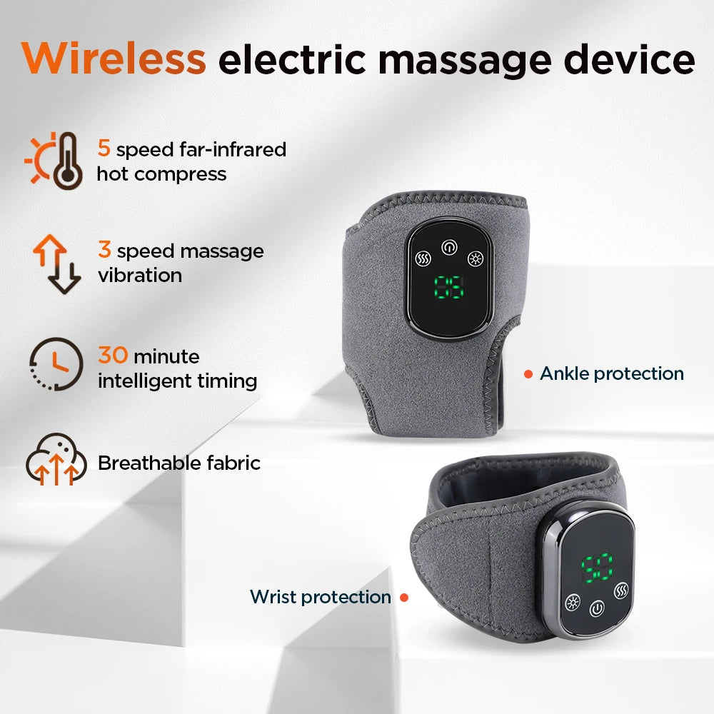 Hailicare Rechargeable Electric Ankle Brace Massager With Hot Compress