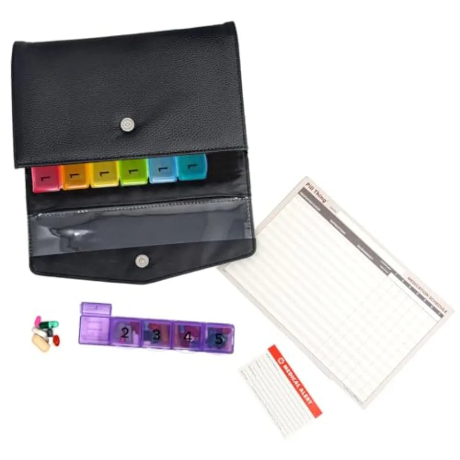 Five Times a Day Weekly Pill Box Organizer With Schedule
