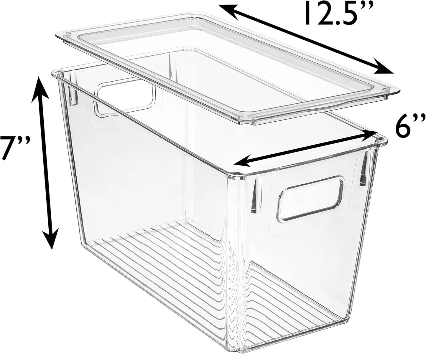 Plastic Storage Bins With Lids Four Pack Kitchen Pantry Organization