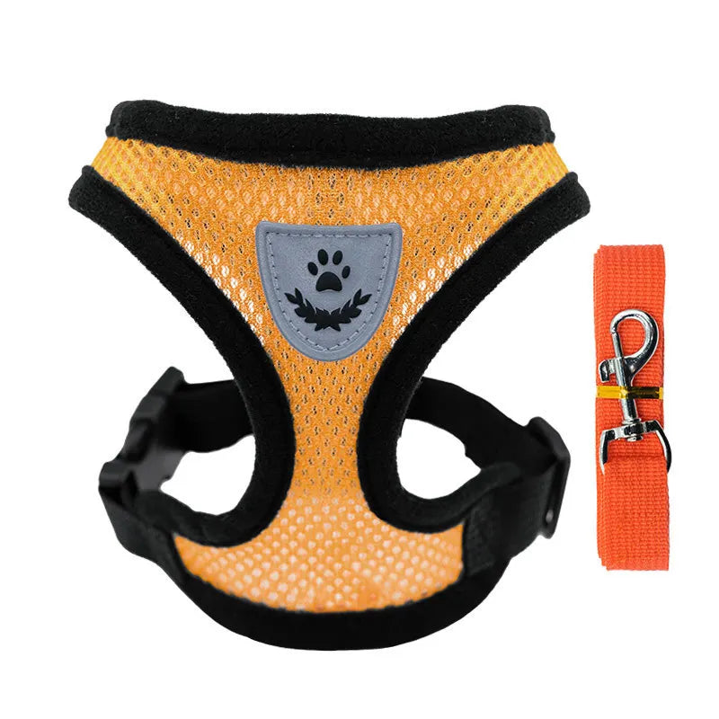 Breathable Dog Harness Chest And Back Set For Outdoor Use