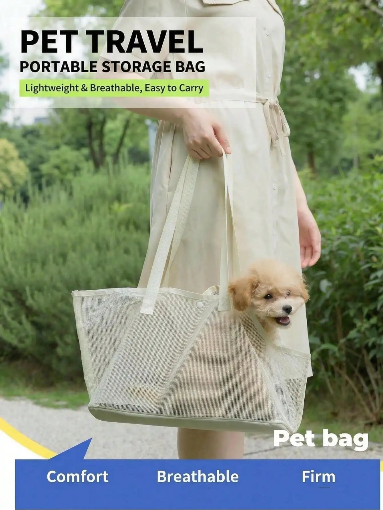 Foldable Breathable Mesh Pet Carrier Bag For Dogs Travel Tote