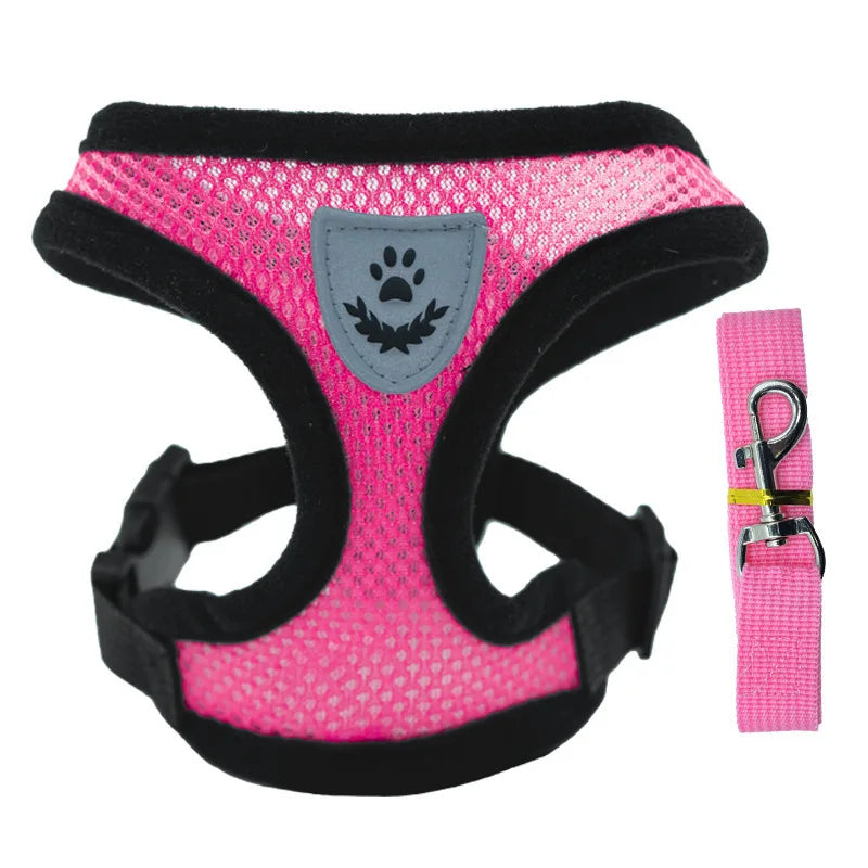 Breathable Dog Harness Chest And Back Set For Outdoor Use