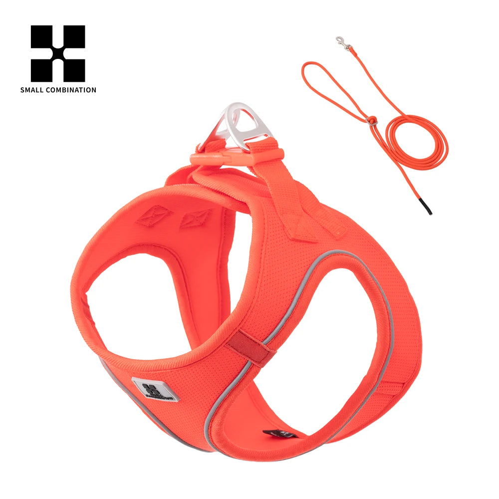 Small Combination Reflective Dog Harness Leash Set For Small And Medium Dogs