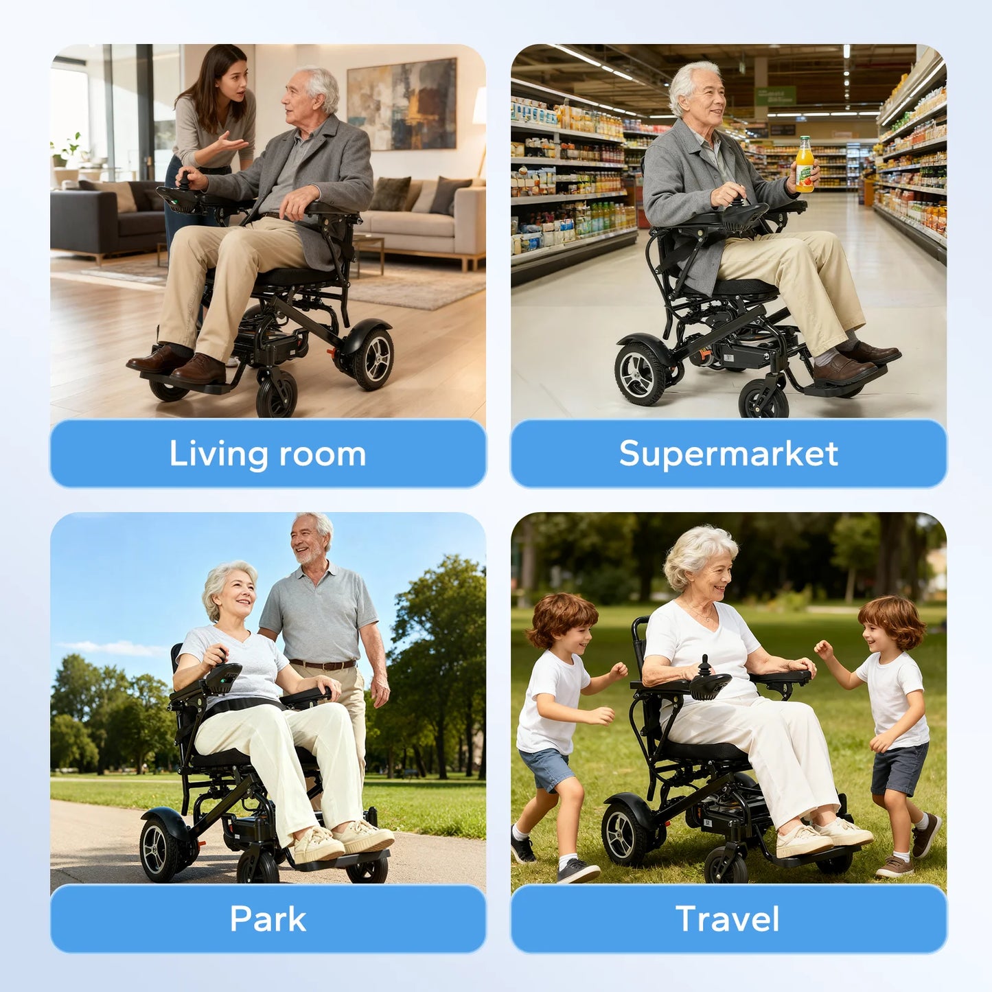 Cofoe Electric Wheelchair Foldable Dual Motors 500W Portable Mobility
