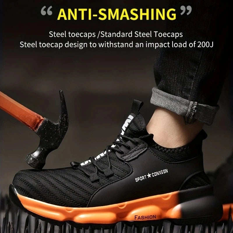Anti-Smash Safety Shoes For Men With Breathable Puncture Resistance