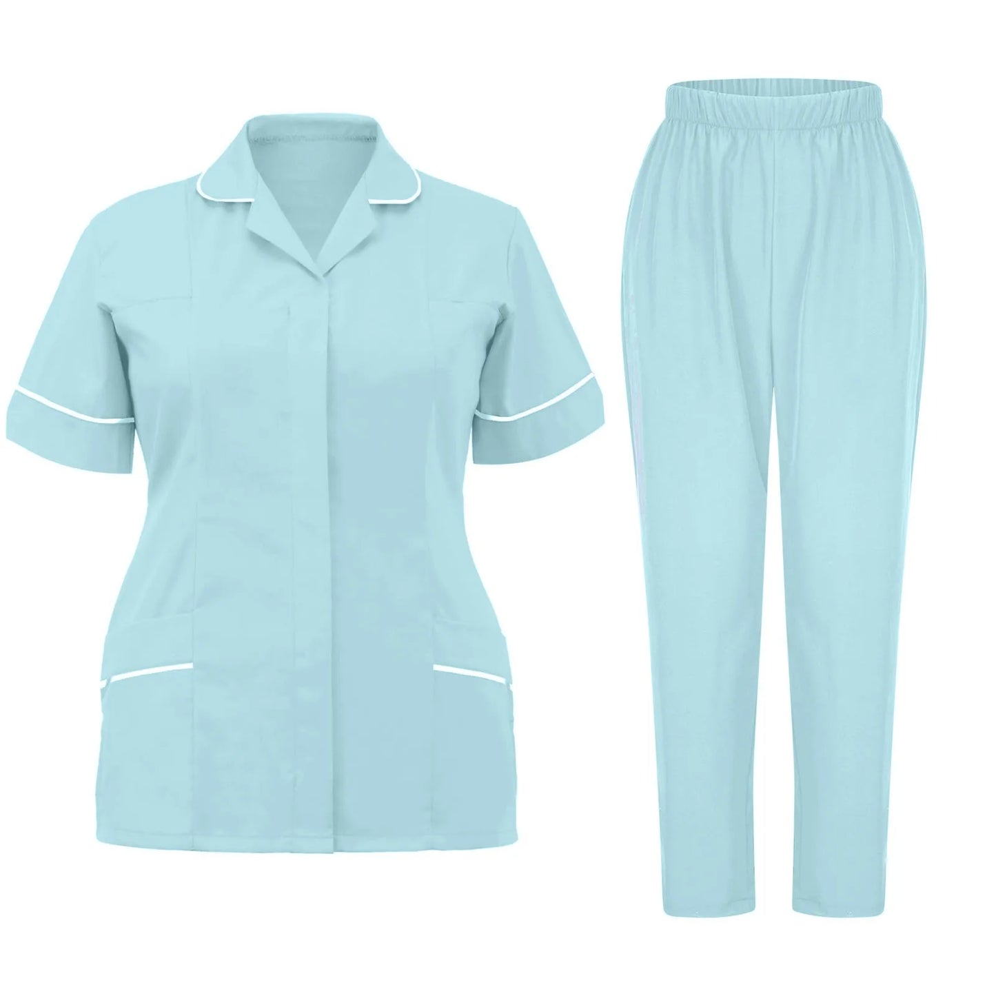 Eillysevens Womens Nurse Uniform Quick Dry VNeck Pocket Scrub Set