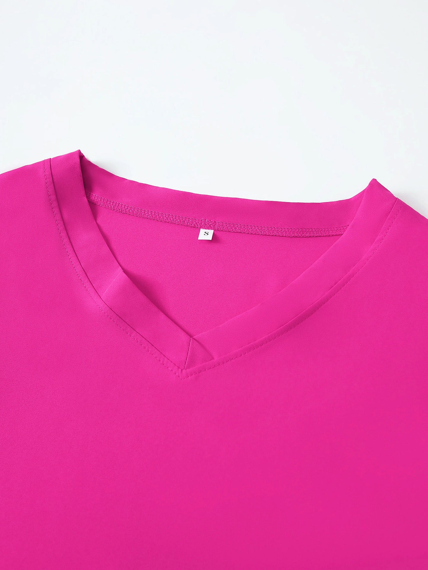 XUANSHOWCN Women Nurse Uniform Woven Top Pocket Front V Neck