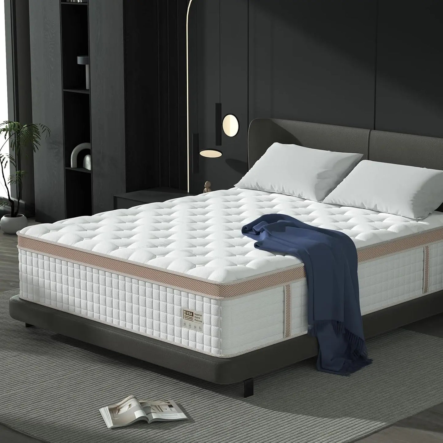 BedStory Luxury Hybrid Mattress Gel Memory Foam With Pocket Springs